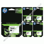 A Set Genuine HP 564XL B/PB/C/M/Y Ink Cartridges