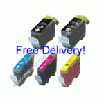 Any 5 Compatible Canon BCI3eBK/C/M/Y Ink Cartridges
