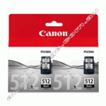 Genuine Canon PG512 Black Ink Cartridge High Yield Twin Pack