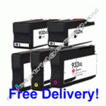5 x Compatible HP 932XL 933XL B/C/M/Y Ink Cartridges
